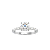 Solitaire Diamond Pave Ring