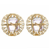 Radiant Halo Gemstone Earrings