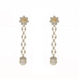 Floral Cascade Pearl Drop Earrings