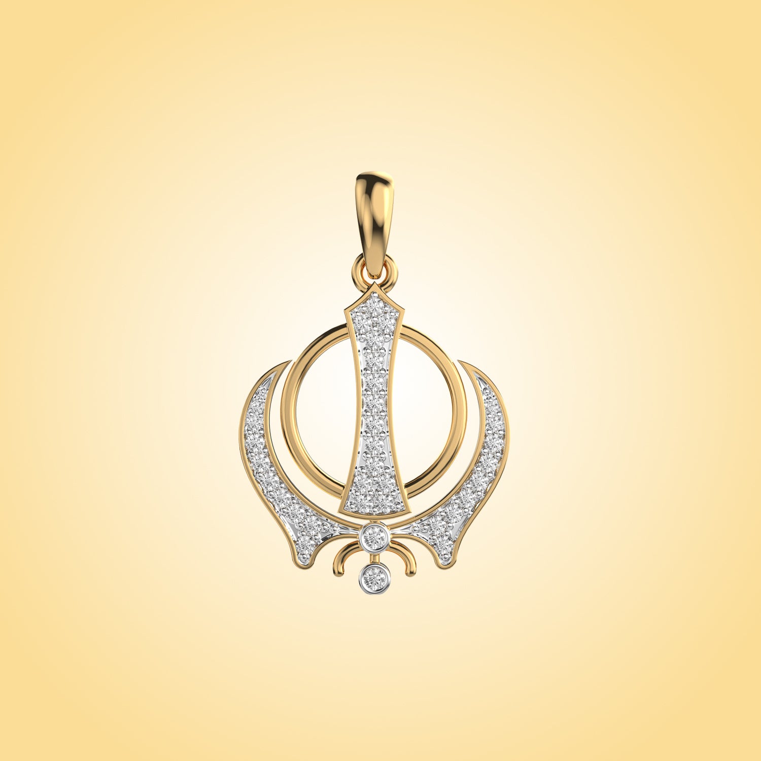 Sikh Khanda Diamond Pendant – Brilliantany