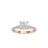 Solitaire Diamond Pave Ring