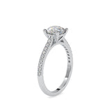 Solitaire Diamond Pave Ring