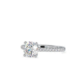 Solitaire Diamond Pave Ring