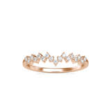 Cascading Diamond Curve Ring