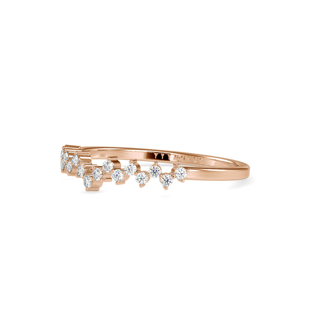 Cascading Diamond Curve Ring