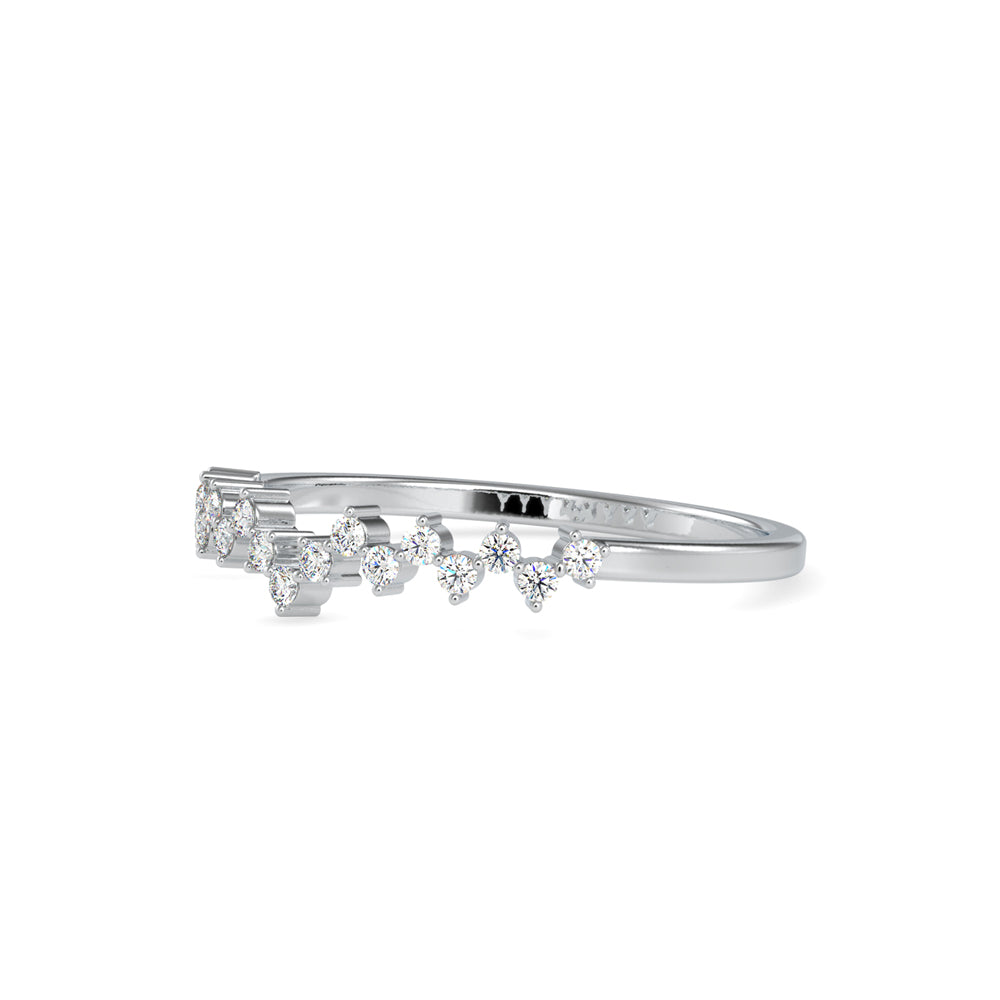 Cascading Diamond Curve Ring