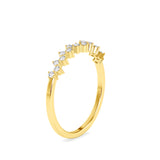 Cascading Diamond Curve Ring