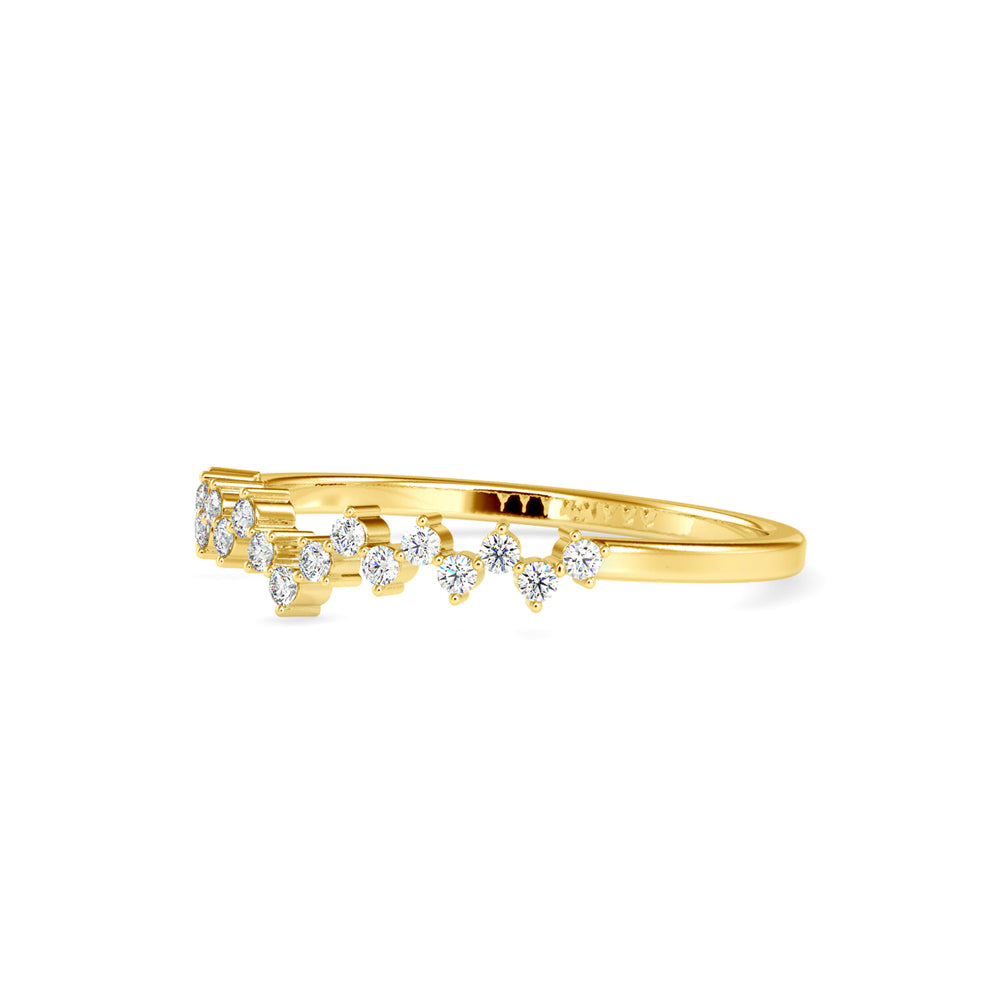 Cascading Diamond Curve Ring