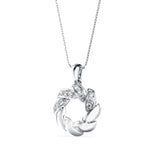 Crystal Wreath Pendant with Leaf Motif