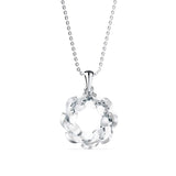 Crystal Wreath Pendant with Leaf Motif