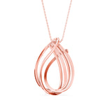 Elegant Teardrop Pendant with Crisscross Crystal Accents