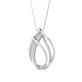 Elegant Teardrop Pendant with Crisscross Crystal Accents