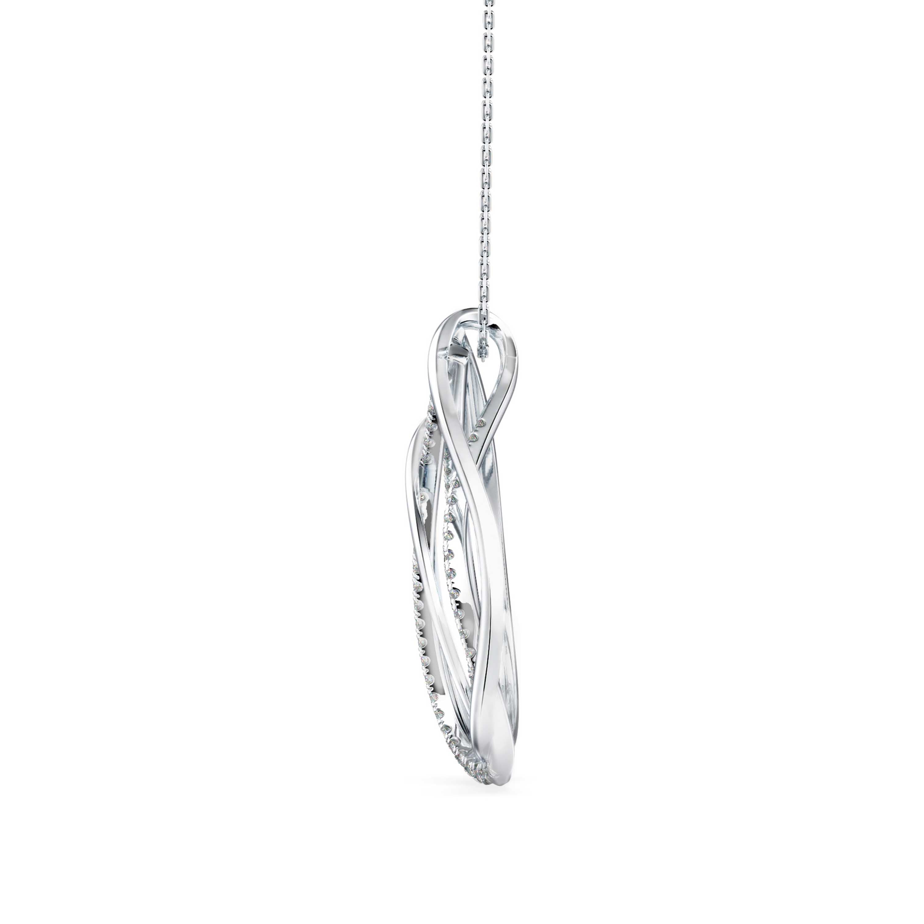 Elegant Teardrop Pendant with Crisscross Crystal Accents