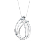 Elegant Teardrop Pendant with Crisscross Crystal Accents