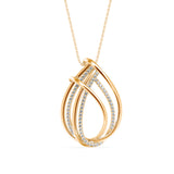 Elegant Teardrop Pendant with Crisscross Crystal Accents