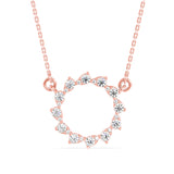 Sparkling Crystal Circle Necklace with Teardrop Accents