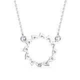 Sparkling Crystal Circle Necklace with Teardrop Accents