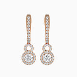 Halo Circle Drop Diamond Earrings (with Screw)