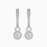 Halo Circle Drop Diamond Earrings (with Screw)