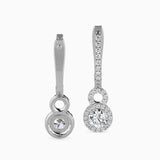 Halo Circle Drop Diamond Earrings (with Screw)