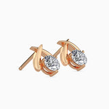 Criss-Cross Diamond Stud Earrings (with Screw)