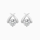 Criss-Cross Diamond Stud Earrings (with Screw)