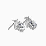 Criss-Cross Diamond Stud Earrings (with Screw)