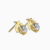 Criss-Cross Diamond Stud Earrings (with Screw)