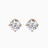 Classic Solitaire Diamond Stud Earrings (with Screw)