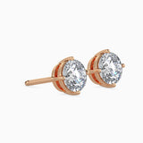 Classic Solitaire Diamond Stud Earrings (with Screw)