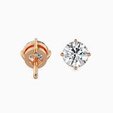 Classic Solitaire Diamond Stud Earrings (with Screw)