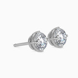 Classic Solitaire Diamond Stud Earrings (with Screw)