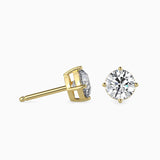 Classic Solitaire Diamond Stud Earrings (with Screw)