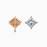 Princess Cut Diamond Stud Earrings (with Screw)