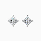 Princess Cut Diamond Stud Earrings (with Screw)