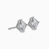 Princess Cut Diamond Stud Earrings (with Screw)