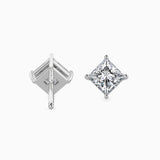 Princess Cut Diamond Stud Earrings (with Screw)