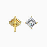 Princess Cut Diamond Stud Earrings (with Screw)