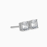 Double Cushion-Cut Stud Earrings (With Screw)