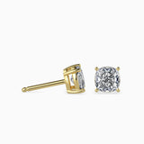 Double Cushion-Cut Stud Earrings (With Screw)