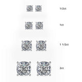 Double Cushion-Cut Stud Earrings (With Screw)