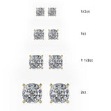 Double Cushion-Cut Stud Earrings (With Screw)