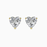 Heart-Shaped Solitaire Stud Earrings (with Screw)