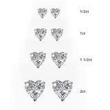 Heart-Shaped Solitaire Stud Earrings (with Screw)