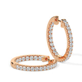 Classic Inside-Out Diamond Hoop Earrings (with Screw)