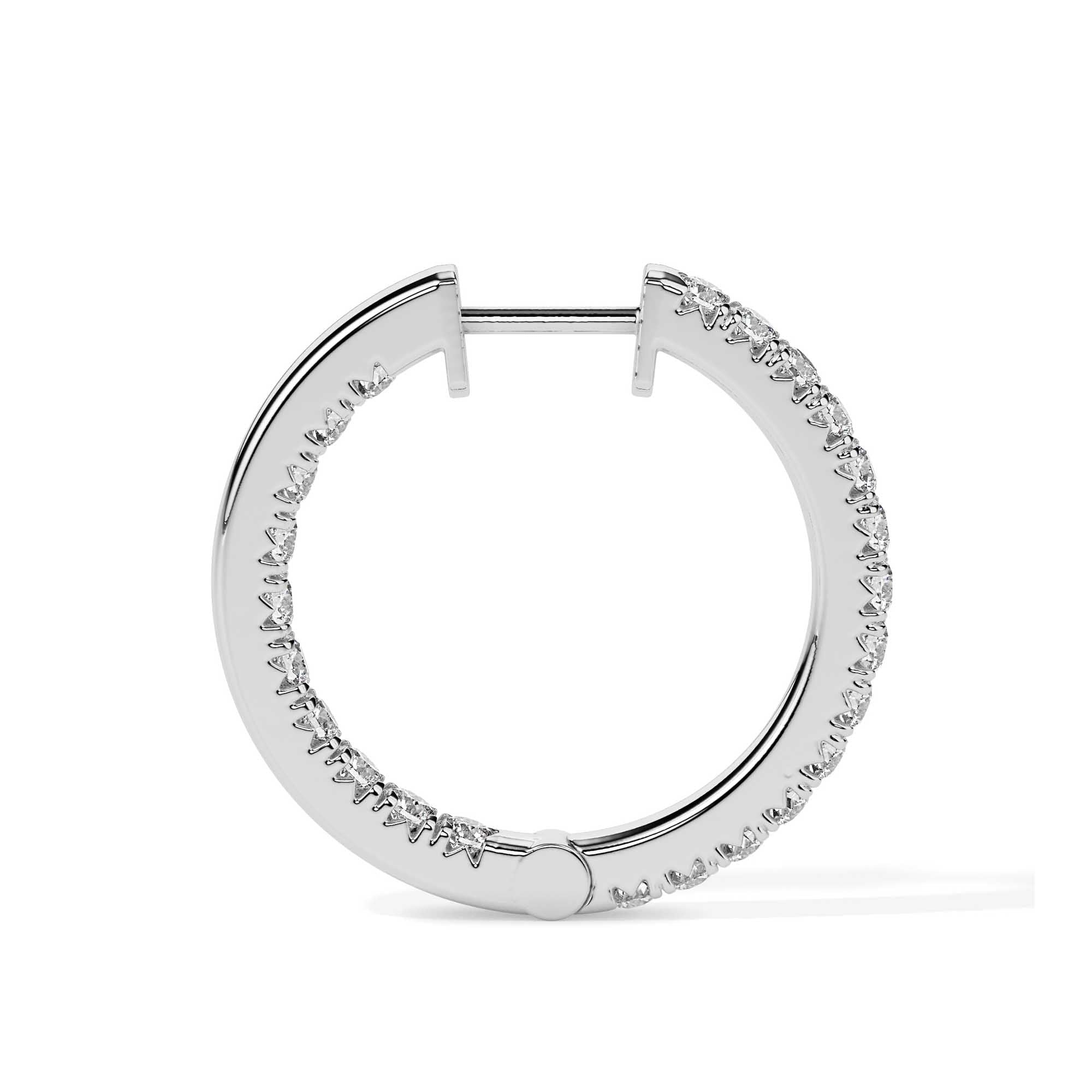 Classic Inside-Out Diamond Hoop Earrings (with Screw)