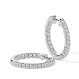 Classic Inside-Out Diamond Hoop Earrings (with Screw)