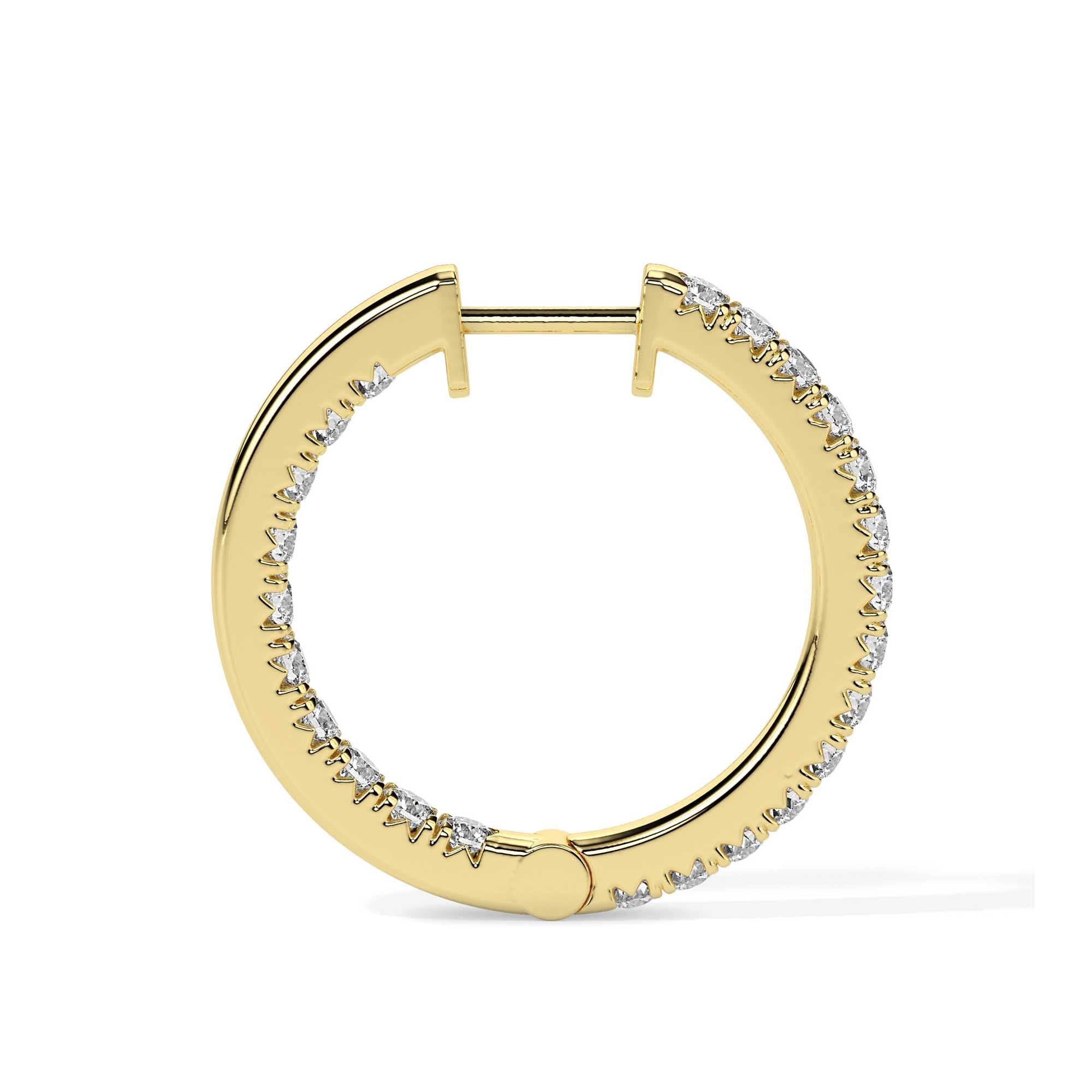 Classic Inside-Out Diamond Hoop Earrings (with Screw)