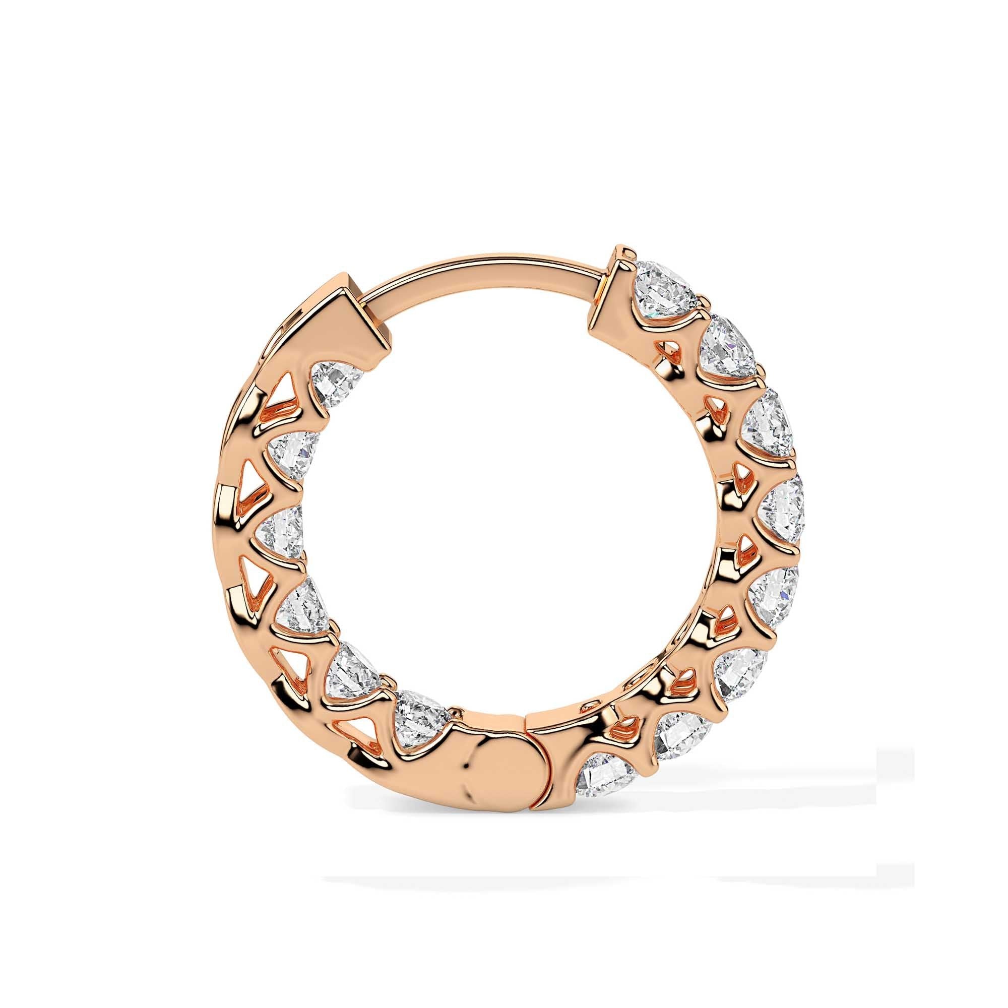 Brilliant Round-Cut Diamond Hoop Earrings (with Screw)