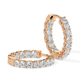 Brilliant Round-Cut Diamond Hoop Earrings (with Screw)